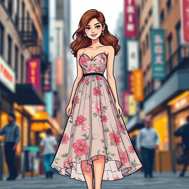 Floral chiffon homecoming dress