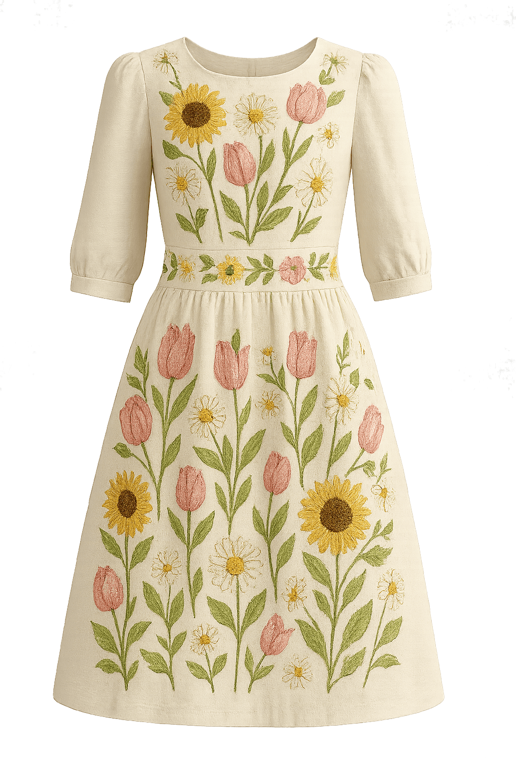 Floral Embroidered Dresses For Women