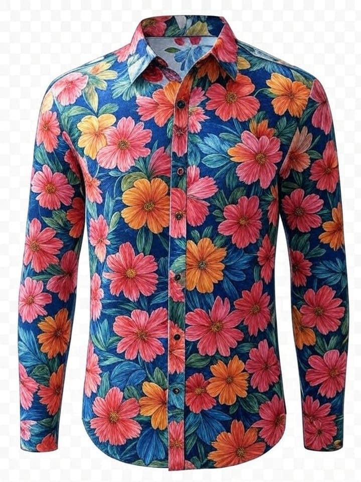 Long sleeve floral dress for men